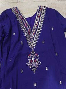 Beautiful Purple Embroidered Kurta Set