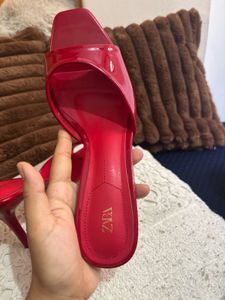 Zara Red Patent Mules