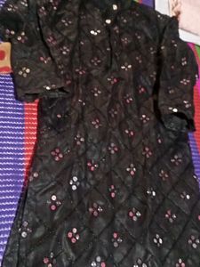 Embellished Black Kurta with pant