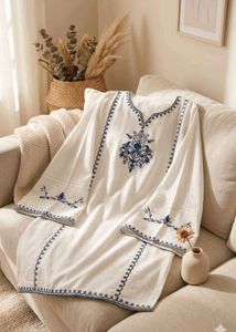 Embroidered White Kurta