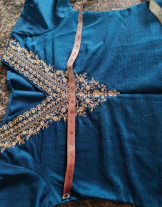 Embroidered Teal Kurta