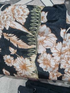 Elegant Black Embroidered Kurta Set