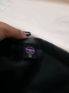 Black faux leather tube dress