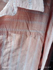 Classic Collar Design Peach Pink Kurti
