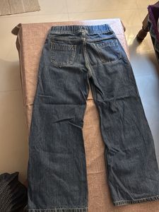 Wide Leg Blue Denim Jeans