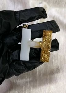 Resin Initial 'H' Keychain