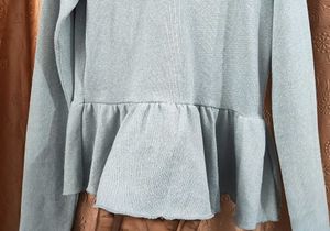 shiney H&amp;M sky-blue colour top.