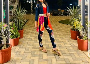Navratri Style Denim Jeans ya Shrug Jacket