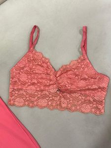 Combo Coral Camisole &amp; Lace Bralette Set