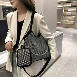 Rhinestone Handbag with Pouch for Women premium qu