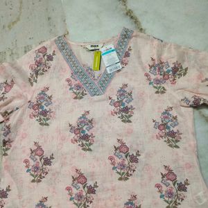 Light Pink Floral Print Kurta