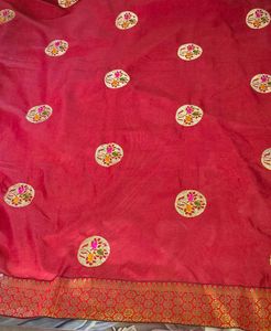Vibrant Pink Silk Saree with Embellishments