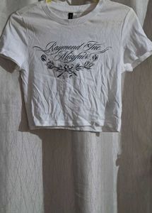White Graphic Print Tee