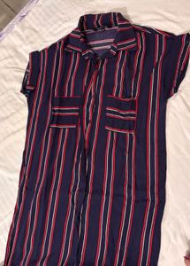 Striped Maxi Shirt Dress