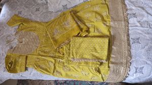 Embroidered Yellow Kurta Set