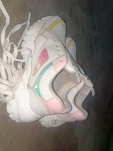 Chunky White Platform Sneakers