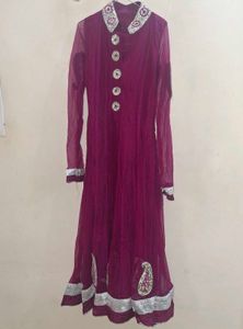 Beautiful Magenta Kurta Set with Embellishments