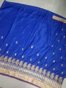 Blue Colour Saree With Blouse