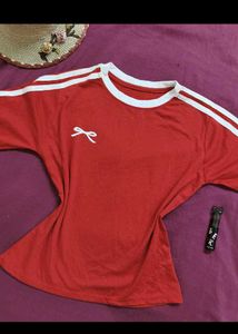 Red T-Shirt with White Stripes