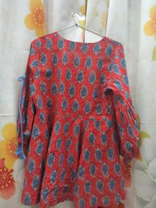 Red Paisley Print Top