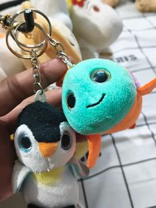 Cute Penguin  and fish Plush Keychain