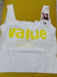 069 -- White "Value" Graphic Tank Top