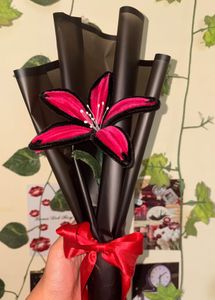 Handmade Pink & Black Flower Bouquet