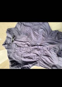Purple Button-Up Blouse