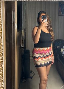 Patterned Mini Skirt