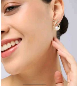 Pearl &amp; Rhinestone Stud Earrings