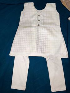 White dress with Pants Set