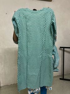 Designer Teal Kurta with Floral Print