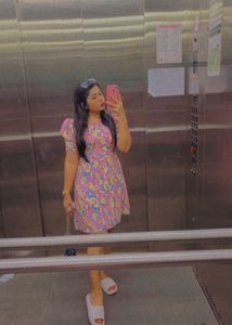 Charming Floral Print Midi Dress