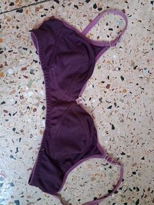 Purple and pink Cotton Bra