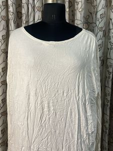 Cream Relaxed Fit Long Sleeve Top