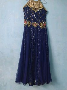 Stunning Blue Embellished Ethnic Gown