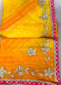 Vibrant Yellow Bandhani duppata