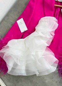 Sheer Ruffle White Top