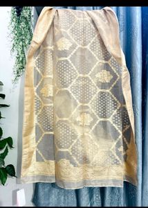 Elegant Gold Banarasi Silk Dupatta