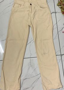 Lightweight Cream Wide Leg Pants