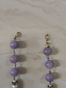 Elegant Purple &amp; Pearl Necklace