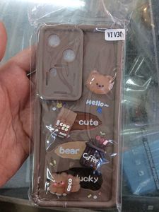 Cute Phone Case - Brown Bear & Coffee DesignVIVO V