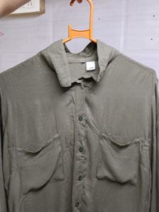 Stylish Olive Green Button-Up Shirt