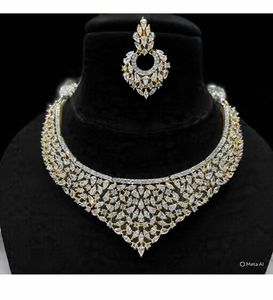 Exquisite bridal  CZ Stone Necklace Set