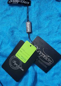 Stylish Blue Knit Cardigan