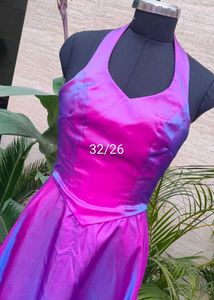 Stunning Iridescent Halter Neck Maxi Dress