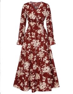 Chic Red Floral Maxi Dress