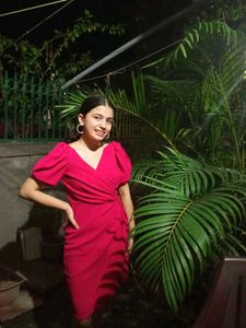 Chic Pink Wrap Dress