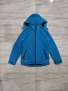 Blue Hooded Outdoor Jacket