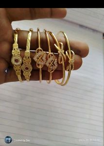3 piece Gold Plated Bangles with Intricate Designs